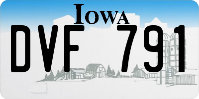 IA license plate DVF791