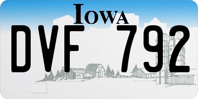 IA license plate DVF792