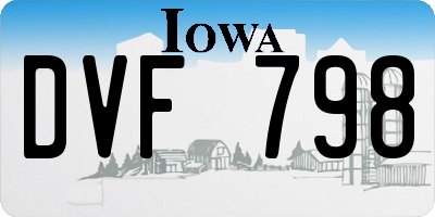 IA license plate DVF798