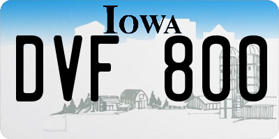 IA license plate DVF800