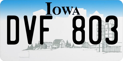 IA license plate DVF803