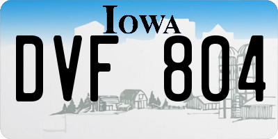 IA license plate DVF804