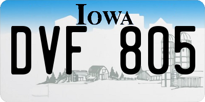 IA license plate DVF805