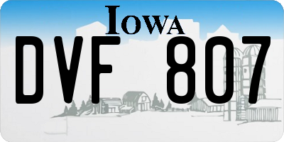 IA license plate DVF807