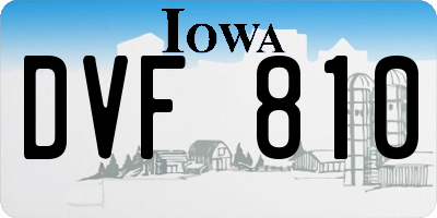 IA license plate DVF810