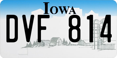 IA license plate DVF814