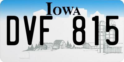 IA license plate DVF815