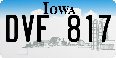 IA license plate DVF817