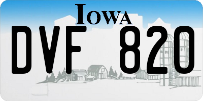 IA license plate DVF820
