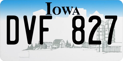 IA license plate DVF827