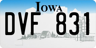 IA license plate DVF831