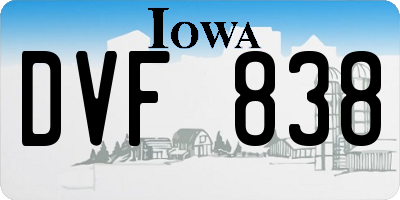 IA license plate DVF838