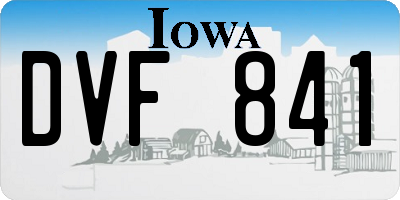IA license plate DVF841