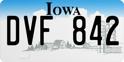 IA license plate DVF842