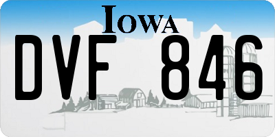 IA license plate DVF846