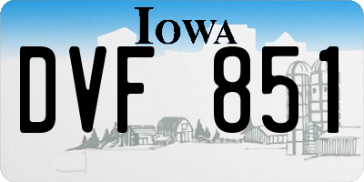 IA license plate DVF851