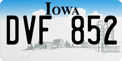 IA license plate DVF852