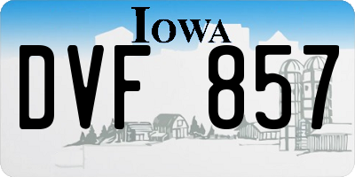 IA license plate DVF857