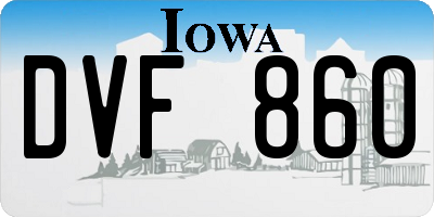 IA license plate DVF860