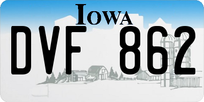 IA license plate DVF862