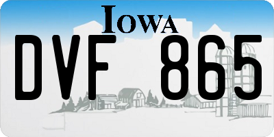 IA license plate DVF865