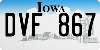 IA license plate DVF867