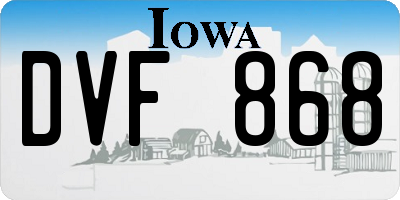 IA license plate DVF868