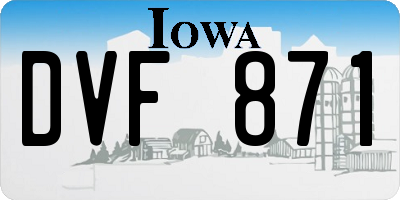 IA license plate DVF871