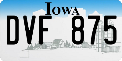 IA license plate DVF875