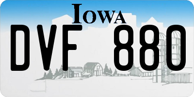 IA license plate DVF880