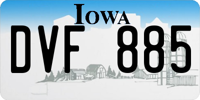 IA license plate DVF885