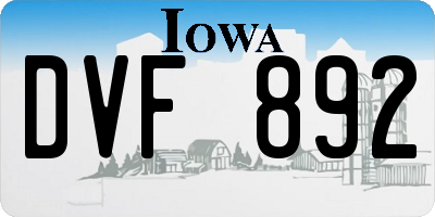IA license plate DVF892