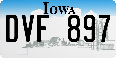 IA license plate DVF897