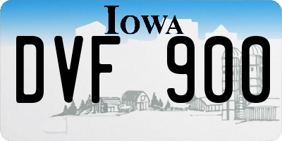 IA license plate DVF900