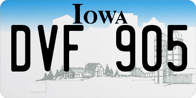 IA license plate DVF905