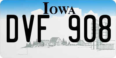 IA license plate DVF908