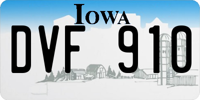 IA license plate DVF910