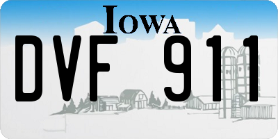 IA license plate DVF911