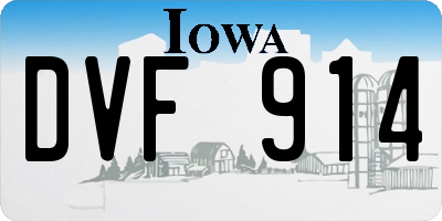 IA license plate DVF914