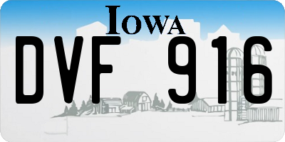 IA license plate DVF916