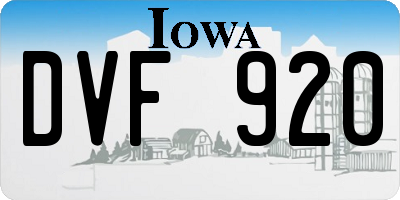 IA license plate DVF920