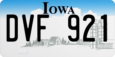 IA license plate DVF921