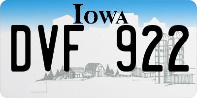 IA license plate DVF922