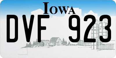 IA license plate DVF923