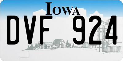 IA license plate DVF924
