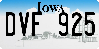 IA license plate DVF925