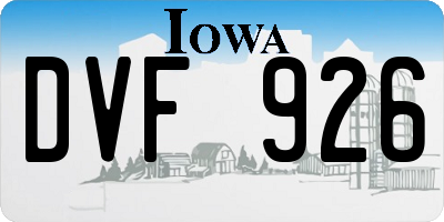 IA license plate DVF926