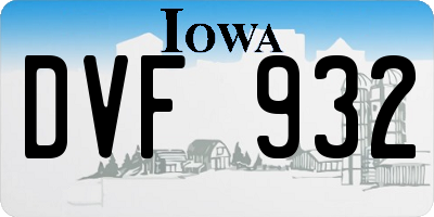 IA license plate DVF932