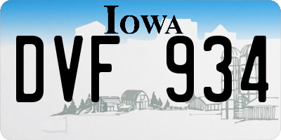 IA license plate DVF934