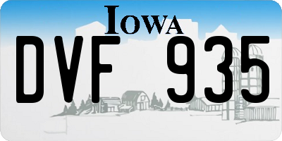 IA license plate DVF935
